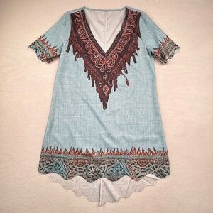 unbranded women Bohemian Short-sleeve V-neck dress Tunic Dashiki Medium/Large